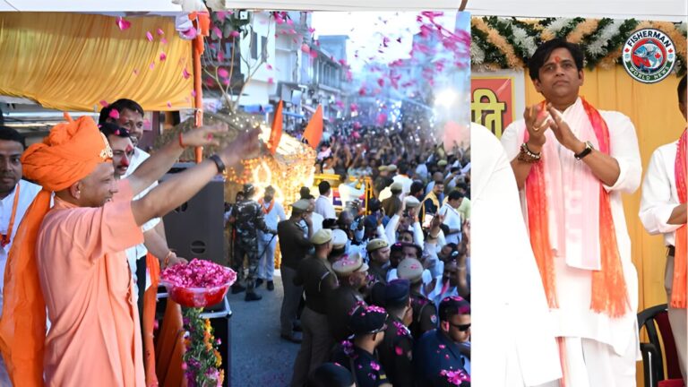 शोभायात्रा के दौरान CM योगी