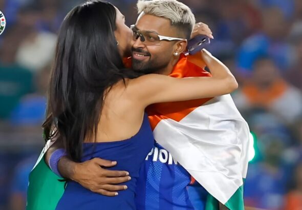 हार्दिक पांड्या पर राष्ट्रीय ध्वज के