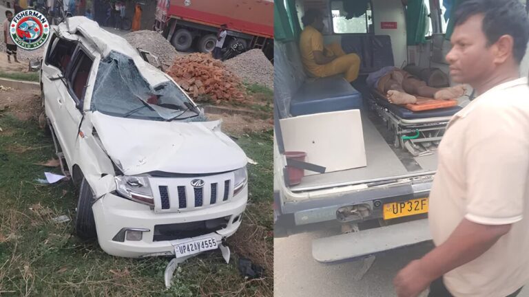 300 कार फोरलेन से नीचे पलटी