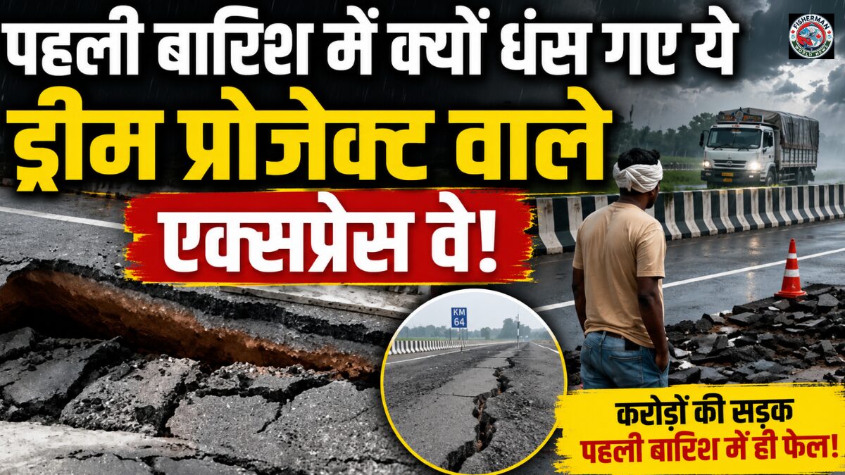 बारिश का असर एक्सप्रेसवे पर भी दिखने लगा