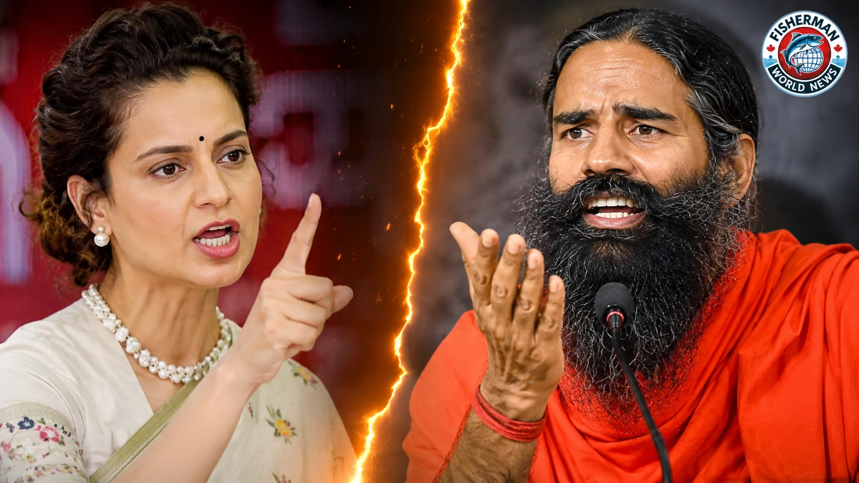 कंगना रनौत और बाबा रामदेव