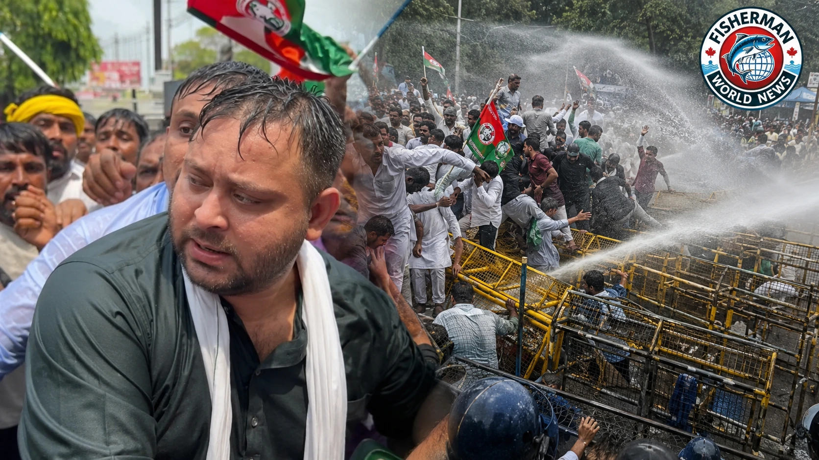 बिहार में RJD के लोकभवन मार्च के दौरान