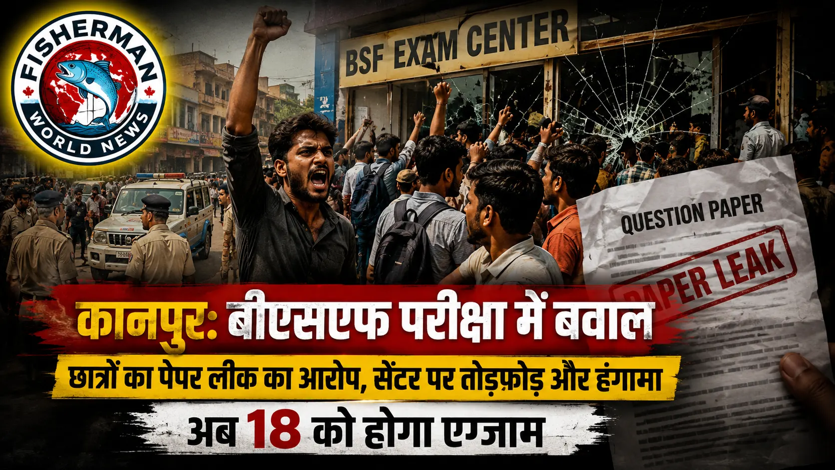 कानपुर में BSF कांस्टेबल परीक्षा के दौरान
