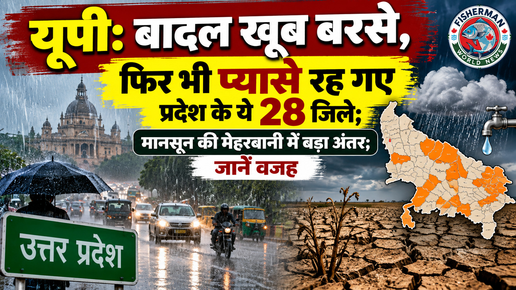उत्तर प्रदेश में मानसून की बारिश