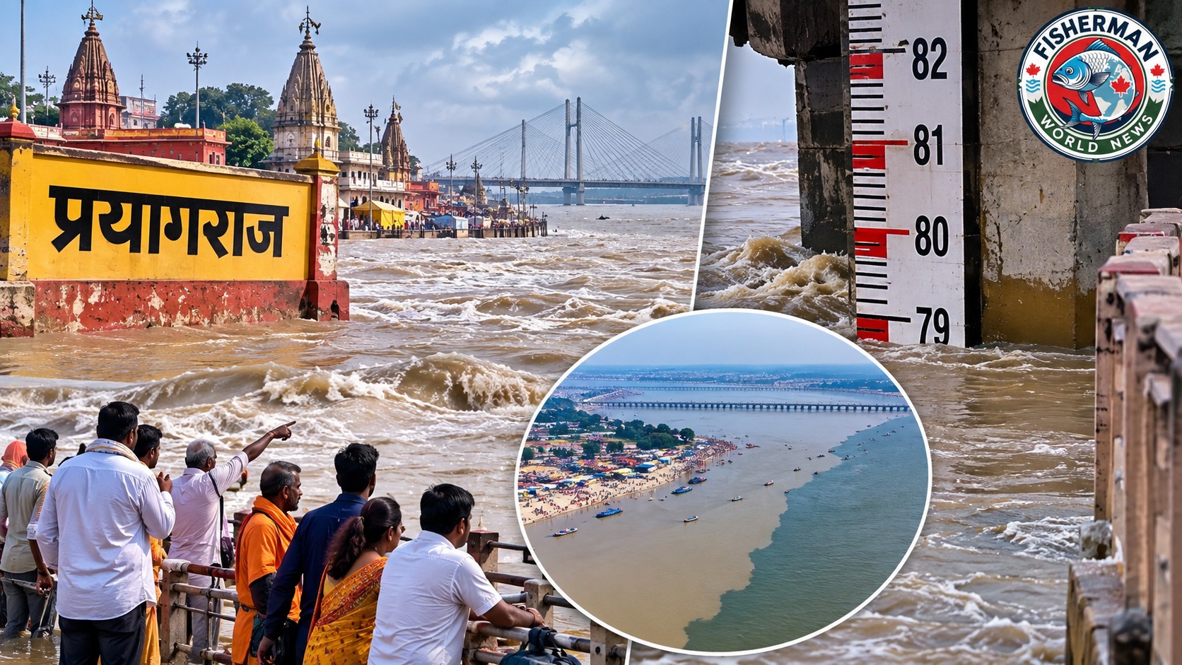 प्रयागराज में गंगा-यमुना उफान