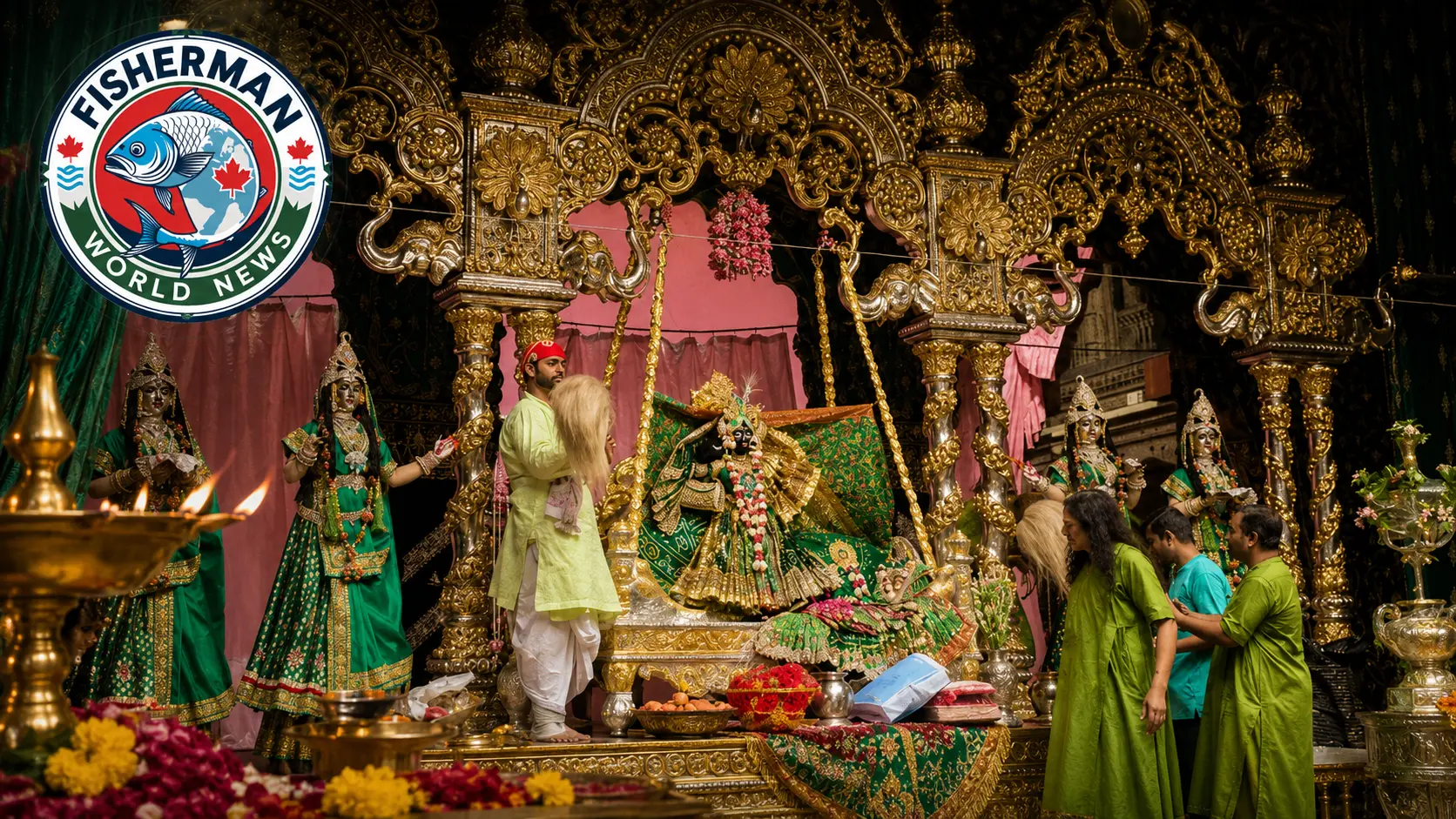 वृंदावन के बांके बिहारी मंदिर में