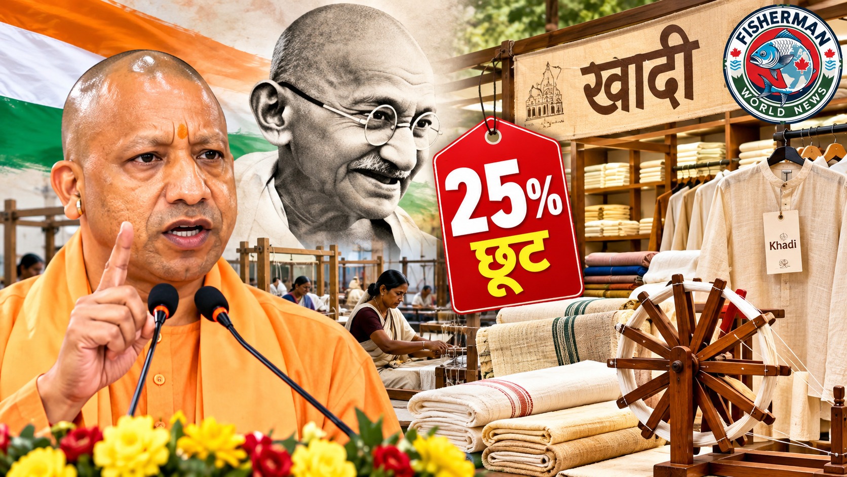 खादी के कपड़ों पर 25 फीसदी छूट
