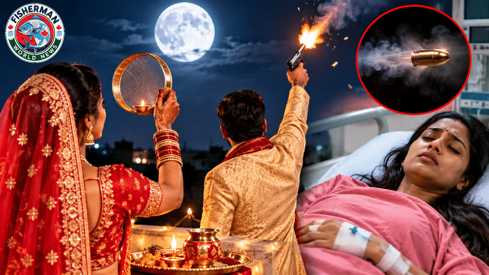 करवा चौथ पर चांद देखते समय