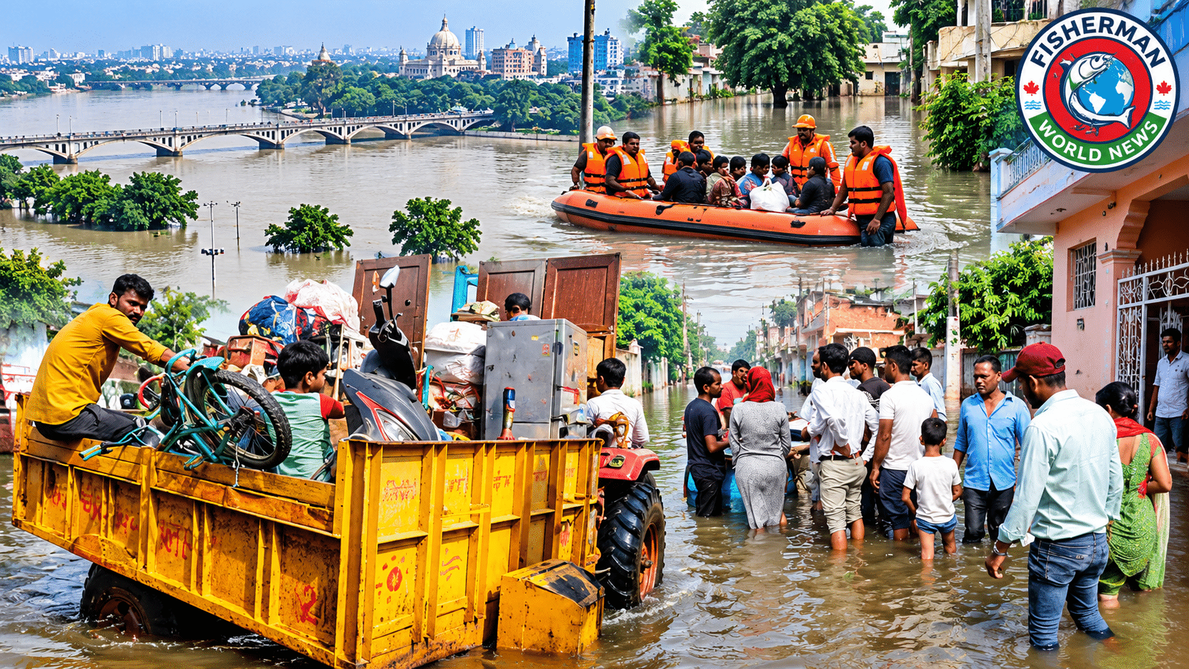 लखनऊ में गोमती नदी का जलस्तर